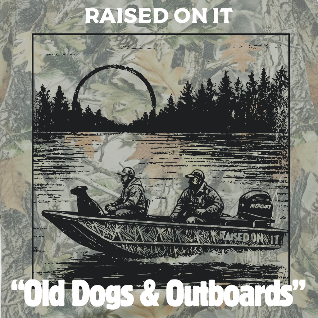 Old Dogs & Outboards | Long Sleeve Comfort Tee | Faded Camo