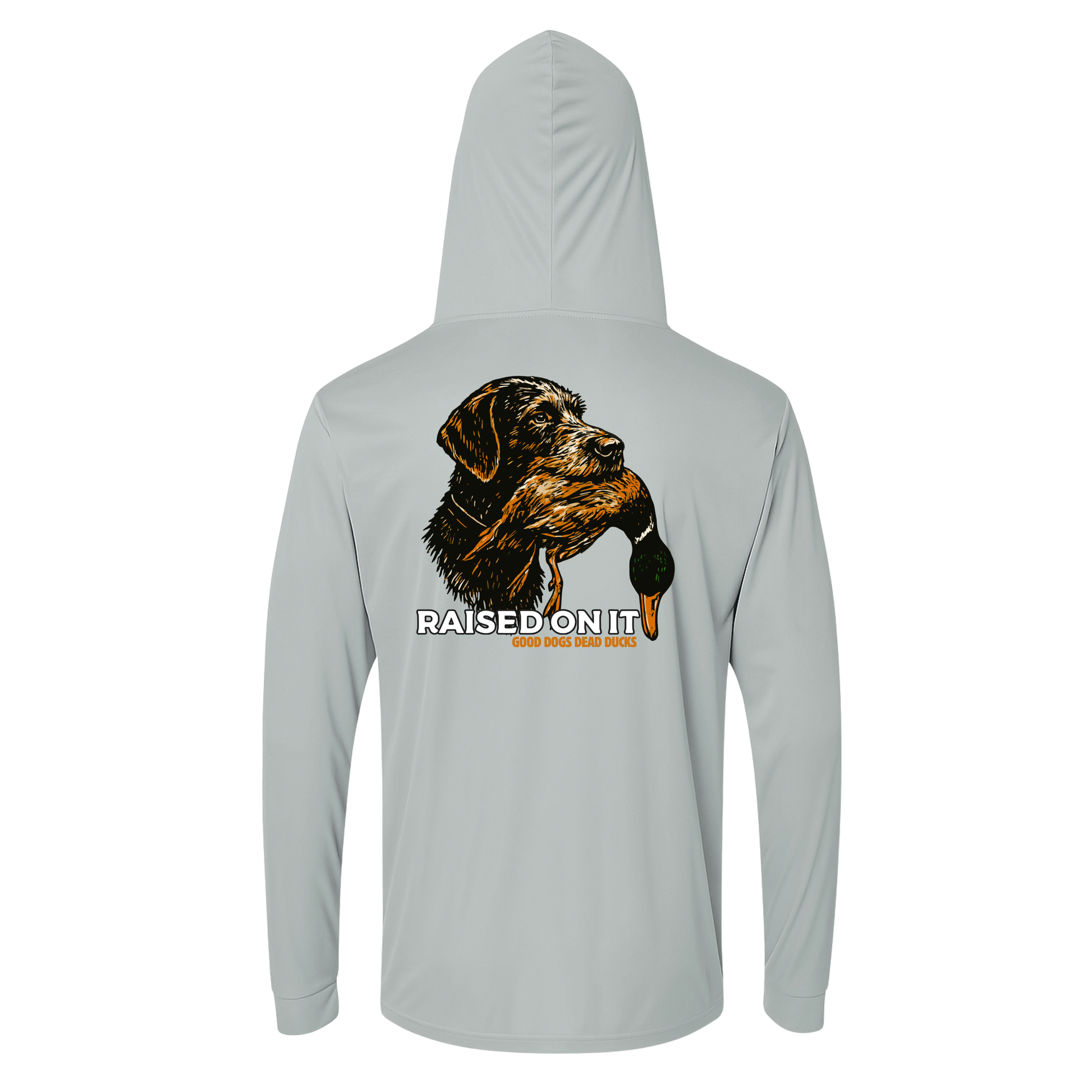 Good Dogs Dead Ducks | Long Sleeve Performance Hoodie | Steel Grey