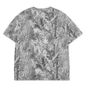 Winter Camo Logo Tee | Short Sleeve Heavy Weight Tee | Grey Wood Camo