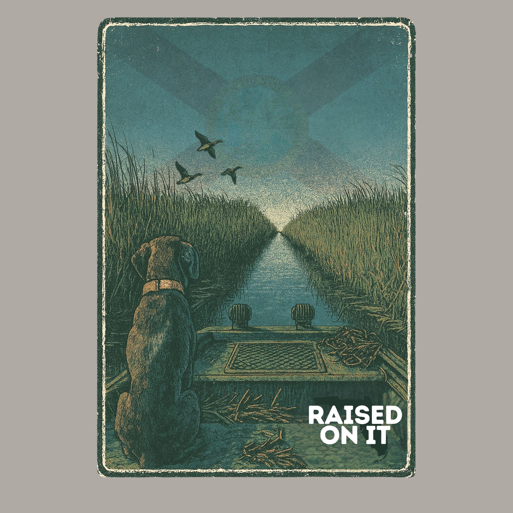 Florida Waterfowl | Mudboat Artwork | Light Grey Comfort Tee