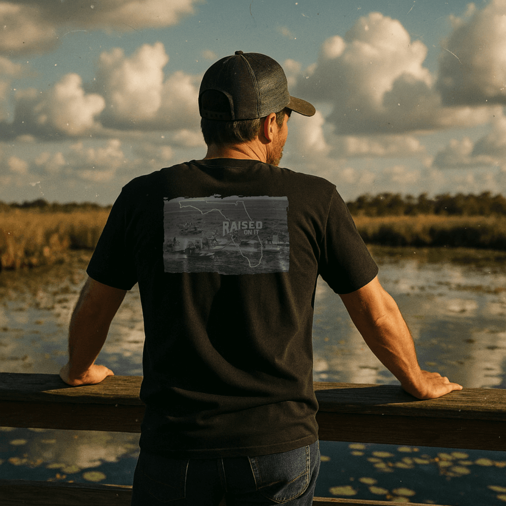 Heritage Florida Airboat Tee | Black | Unisex Short Sleeve Comfort Tee