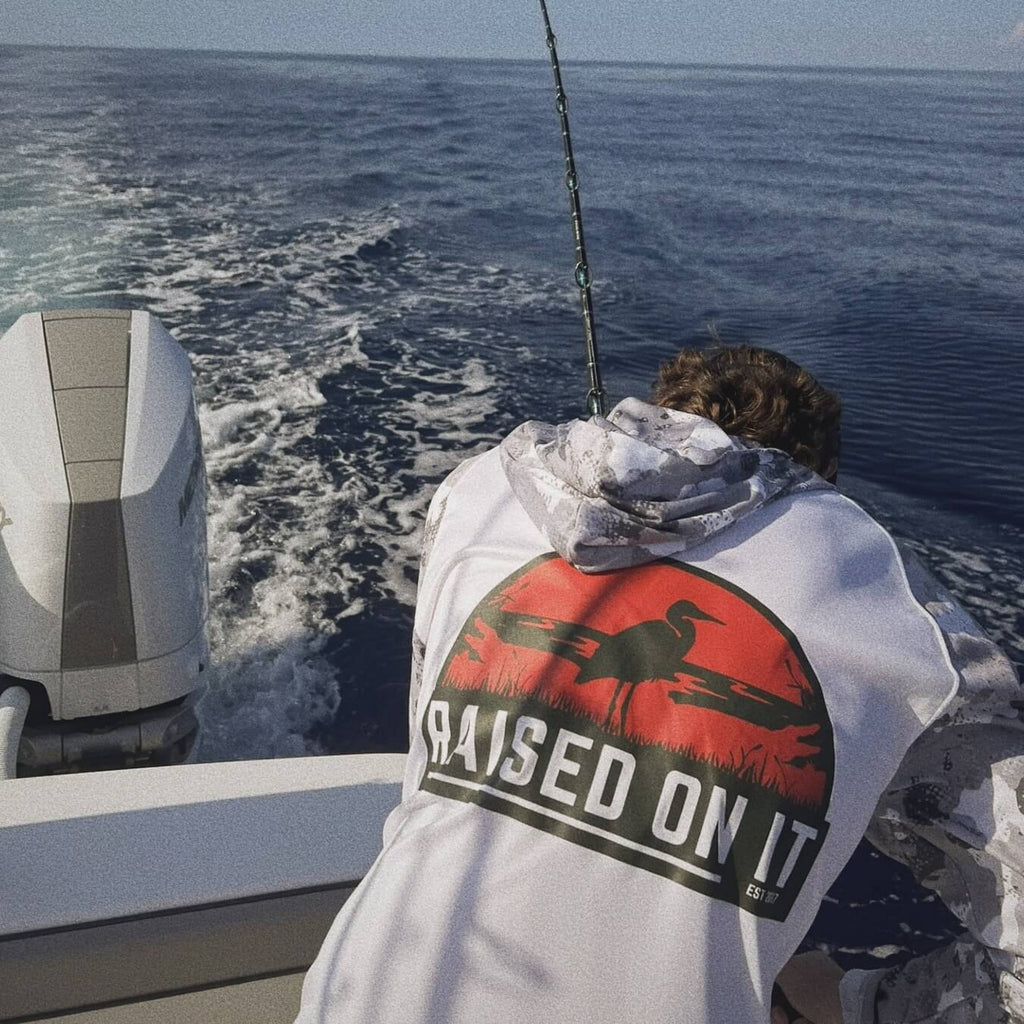 Florida Sunset | Heather Grey | Unisex Long-Sleeve Performance Hoodie