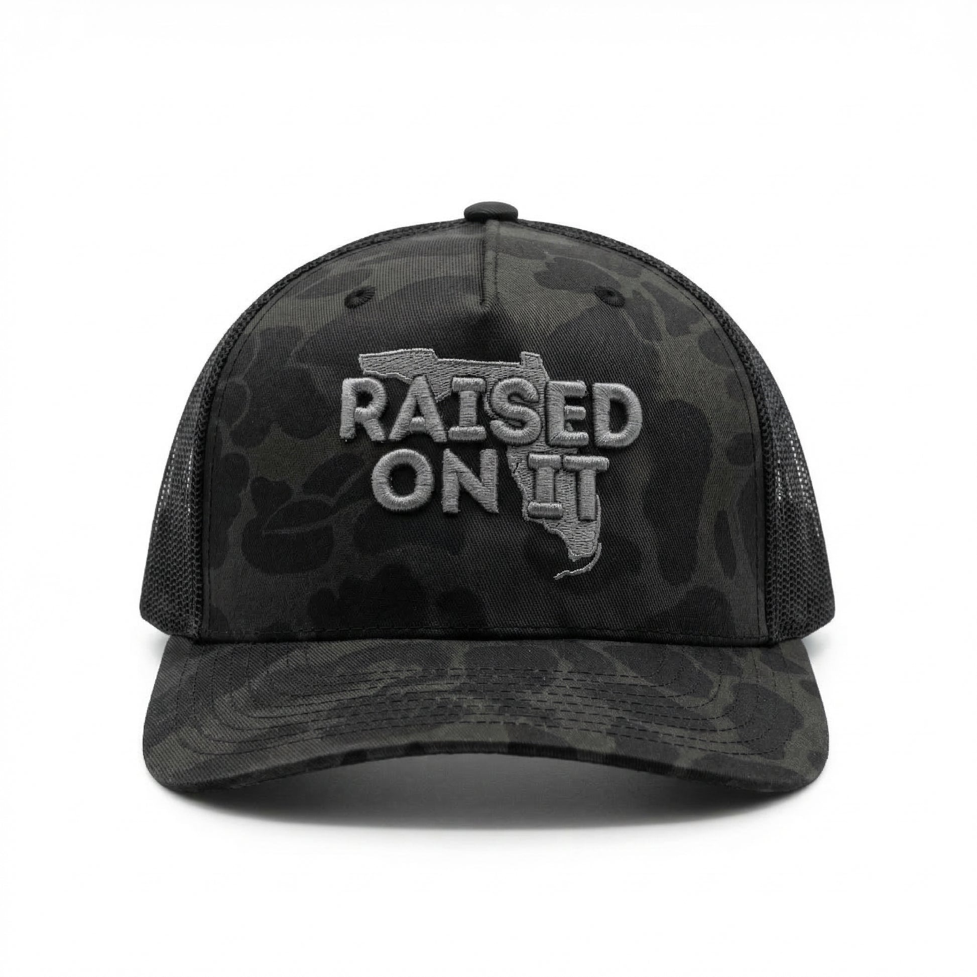 Raised On It | Florida Logo | Embroidered Trucker Hat