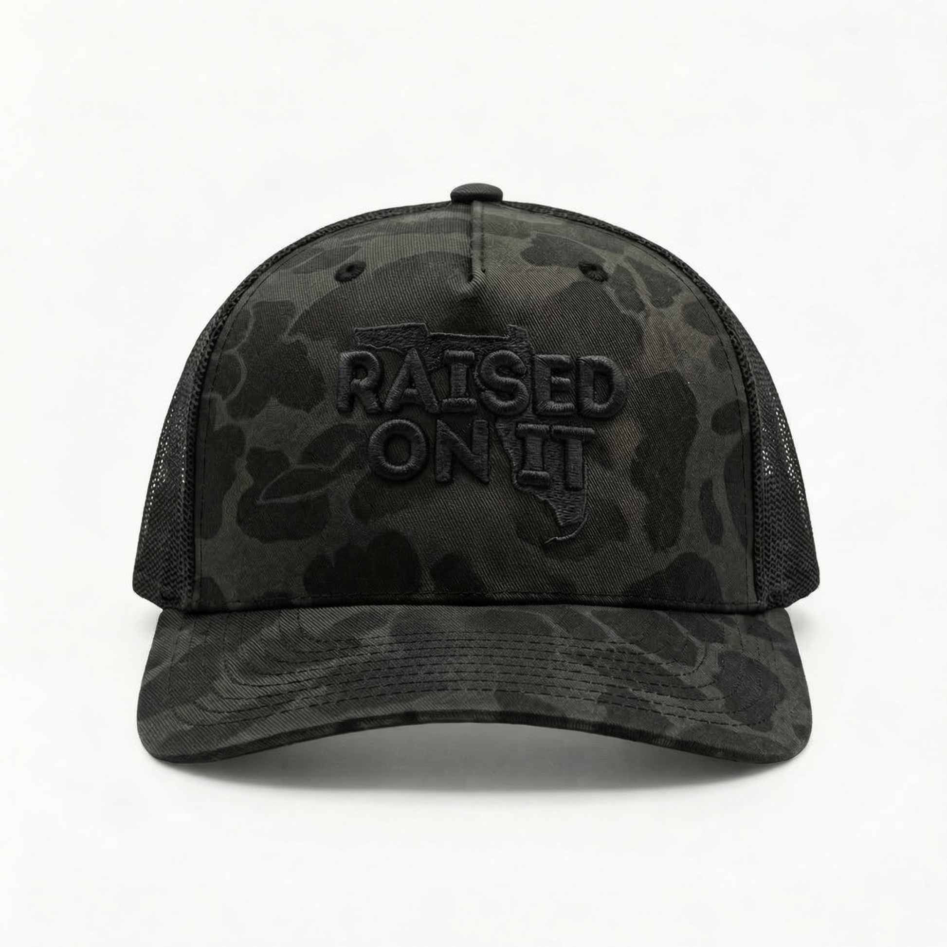Raised On It | Florida Logo | Embroidered Trucker Hat