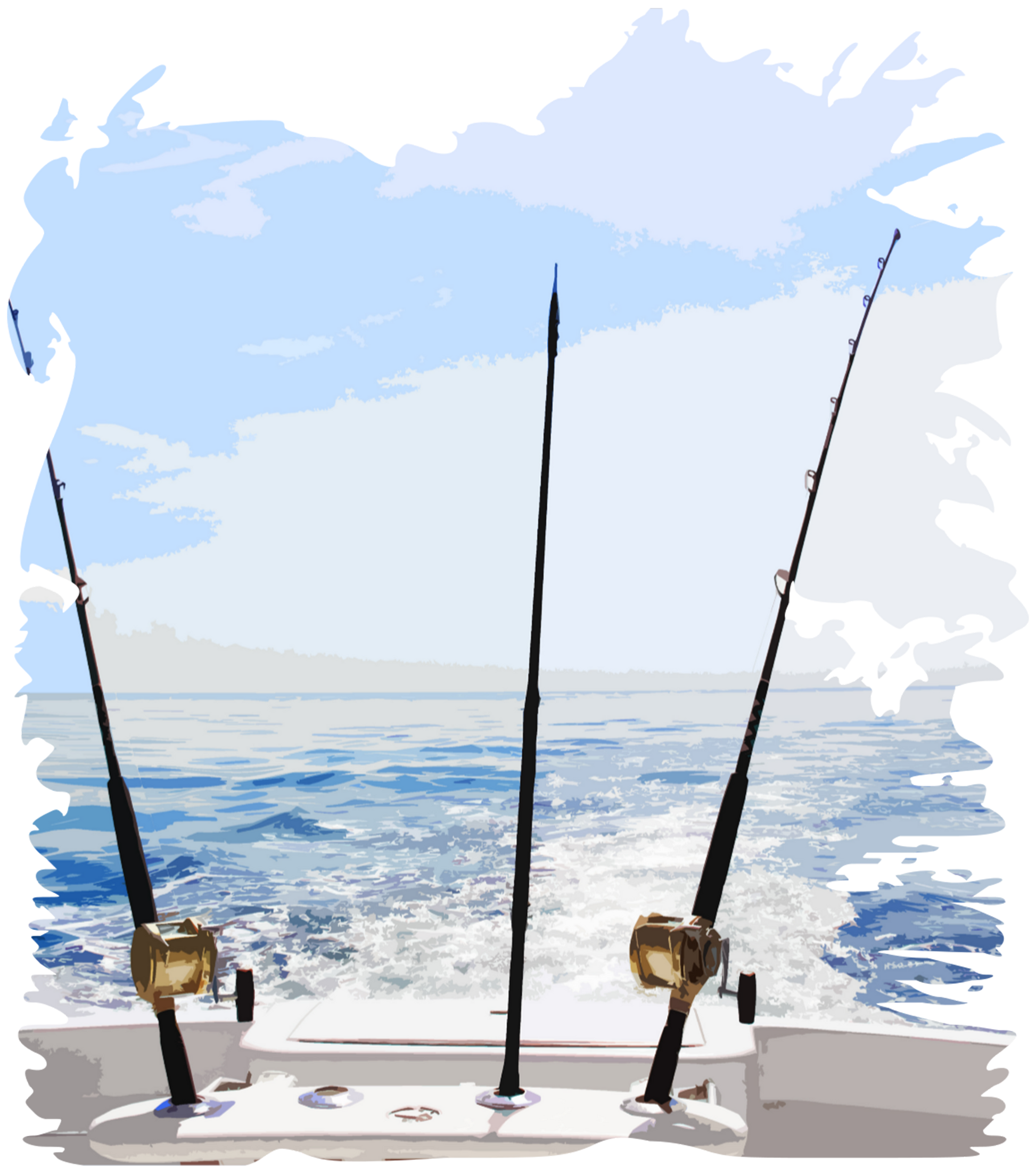 Angler's Outlook | Sky Blue | Unisex Long-Sleeve Comfort Tee with Pocket