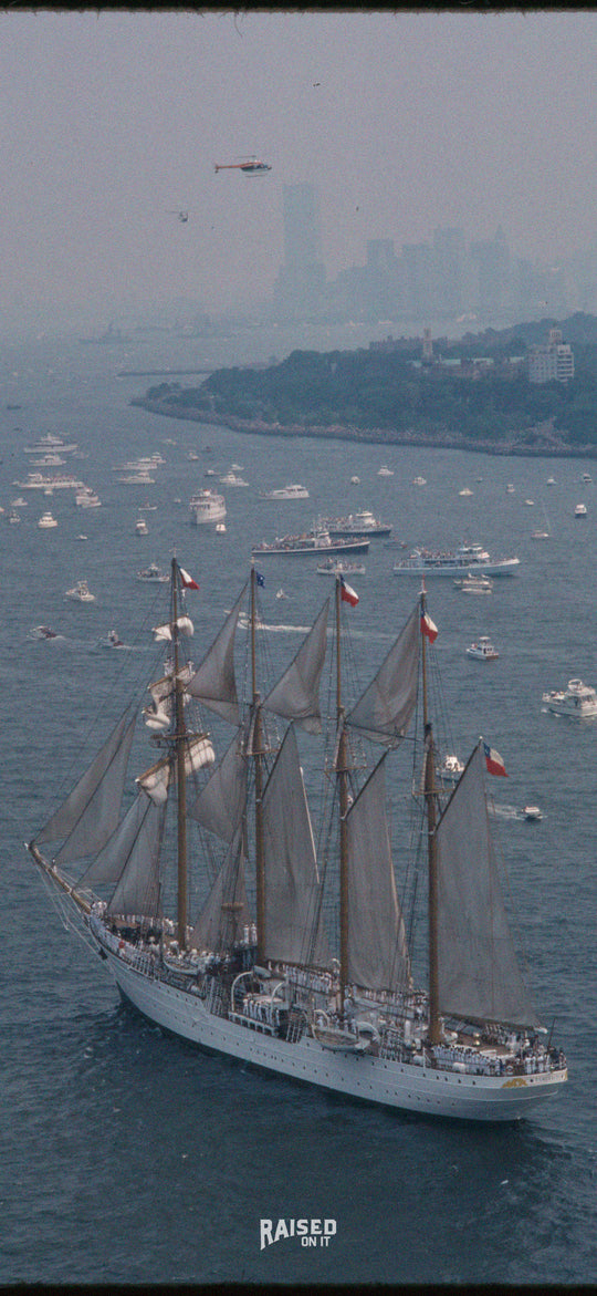 Free vintage Americana phone wallpaper — Tall ships 1976